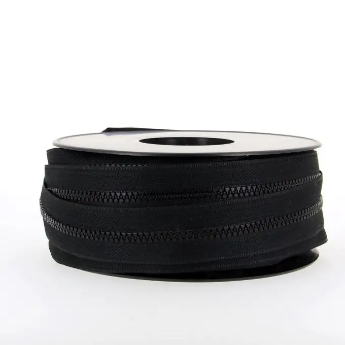 Chiusura lampo al metro nera senza cursore