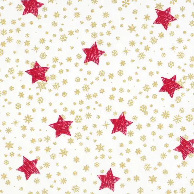 Tessuto cotone grezzo stelle e fiocchi