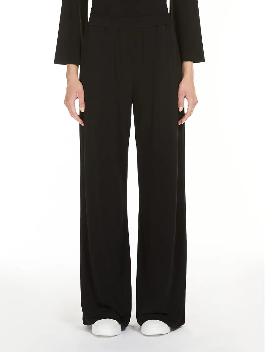 Pantaloni Ampi in Jersey Nero