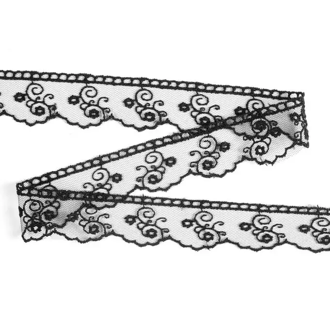 Nastro pizzo sottile 25 mm nero