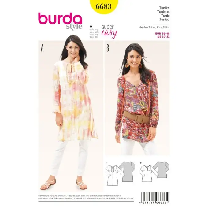 Modello burda 6683 tunica