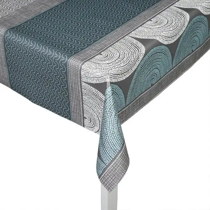 Tovaglia cerata blu e grigia