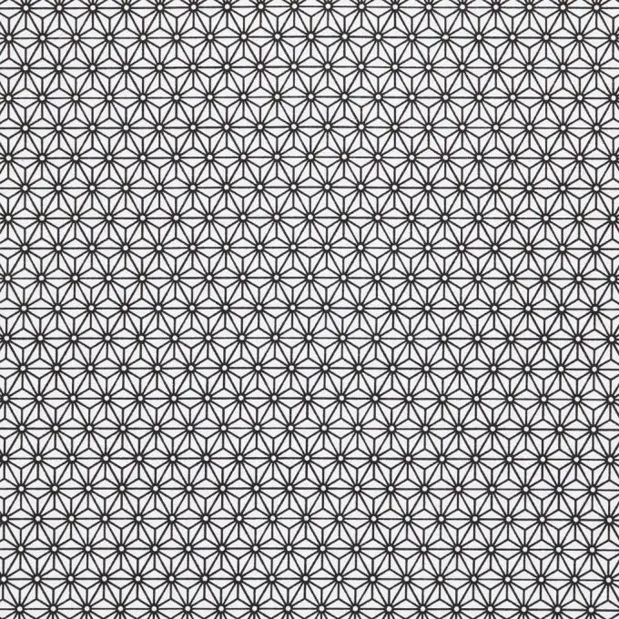 Tessuto giapponese geometrico asanoha nero