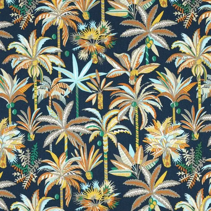 Tessuto twill palma blu navy