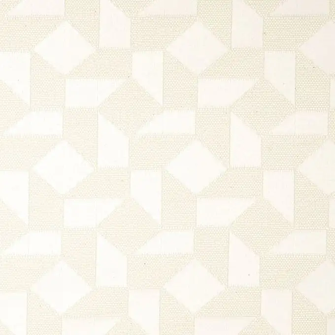 Tessuto piqué geometrico ecru