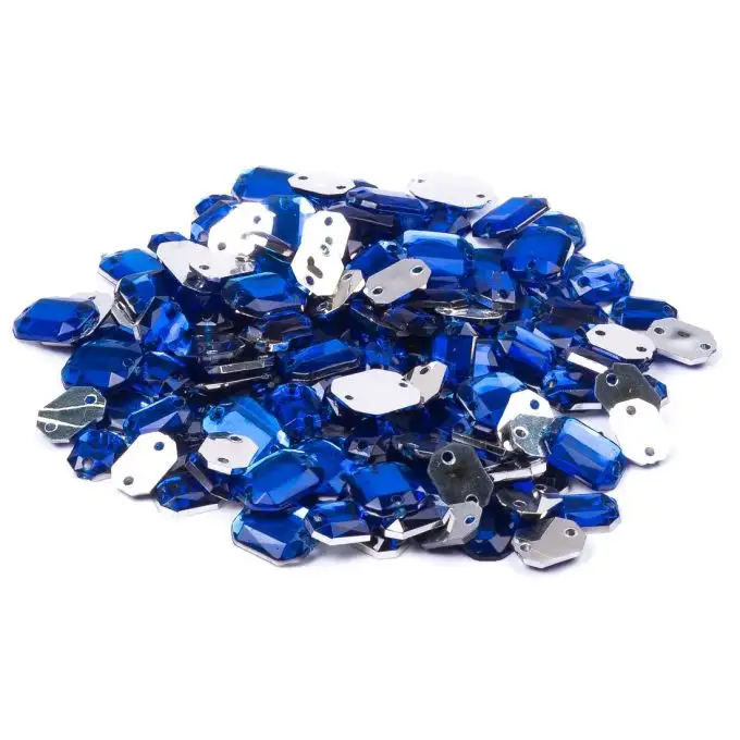 Paillettes rettangolari da cucire blu navy 6x8mm e 8x10mm