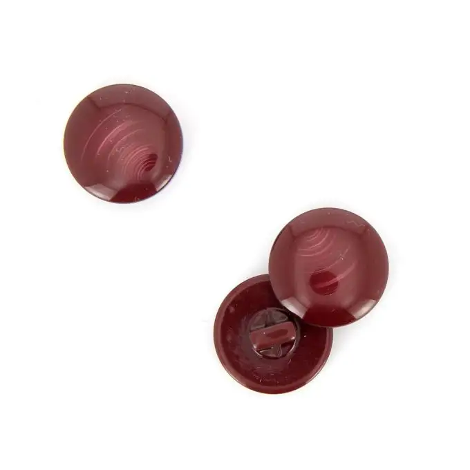 bottoni rotondi con gambo bordeaux 20 mm