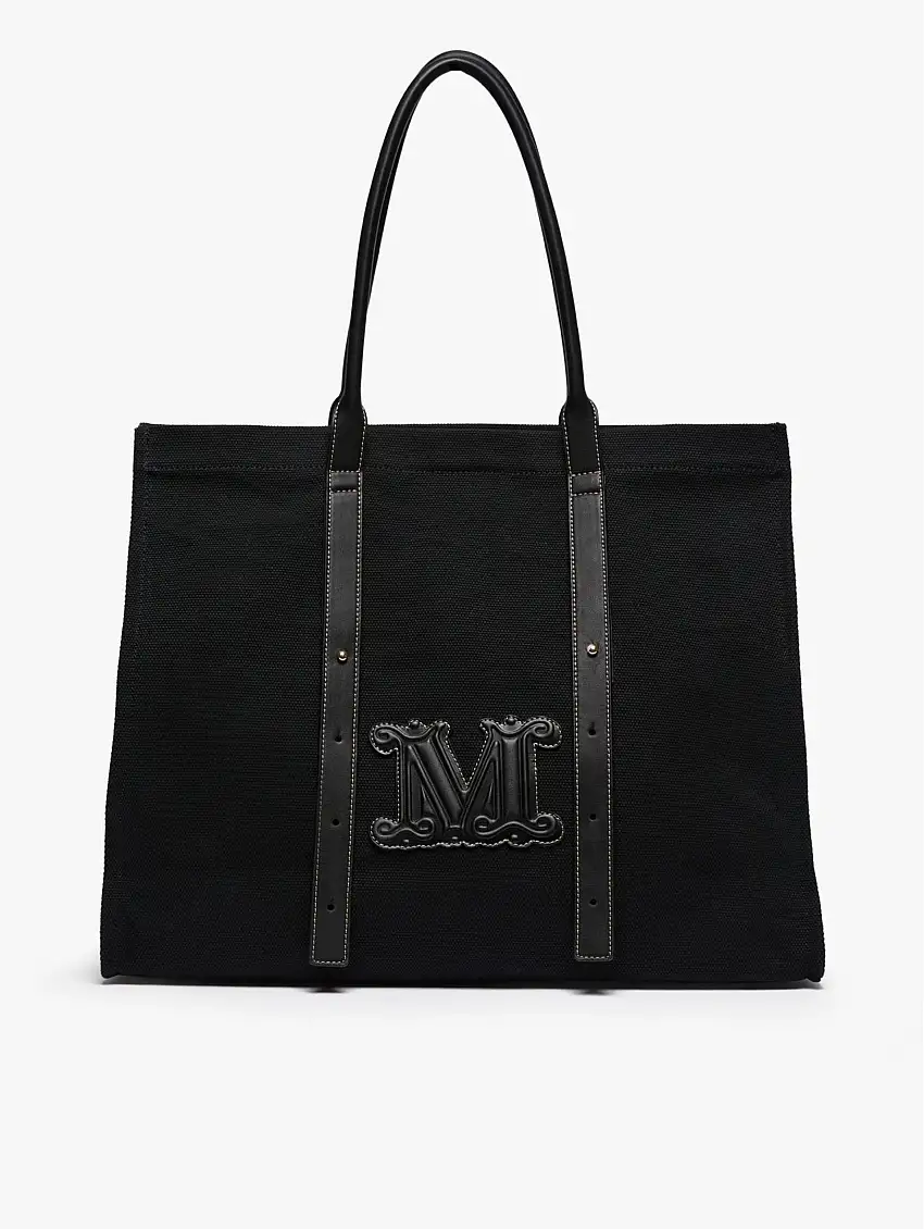 Shoppin Bag con Dettaglio Monogram Nero