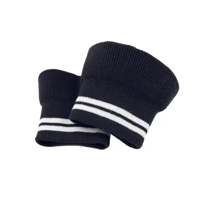 Polsini a costine rigate blu scuro