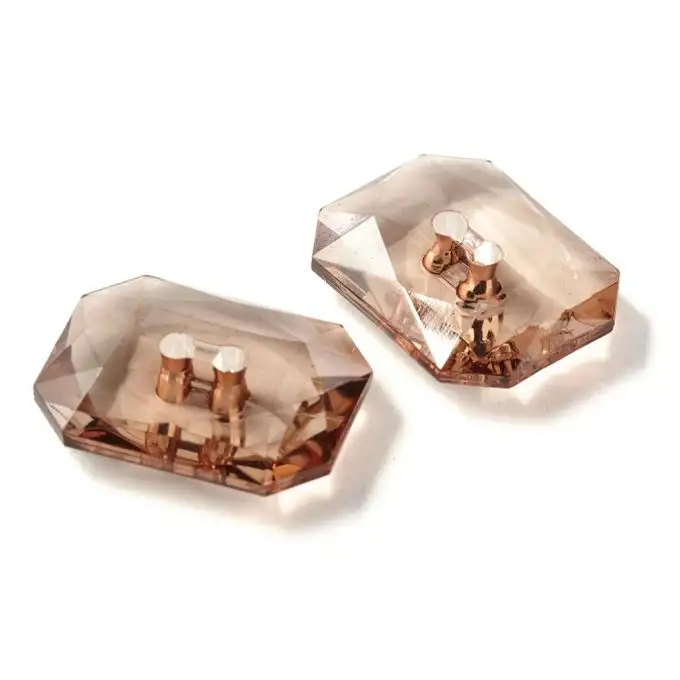 Bottoni gioiello rettangolo 25x32mm - Fumè