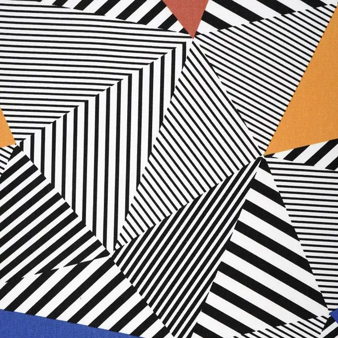 Tessuto cotone spesso grafico nero