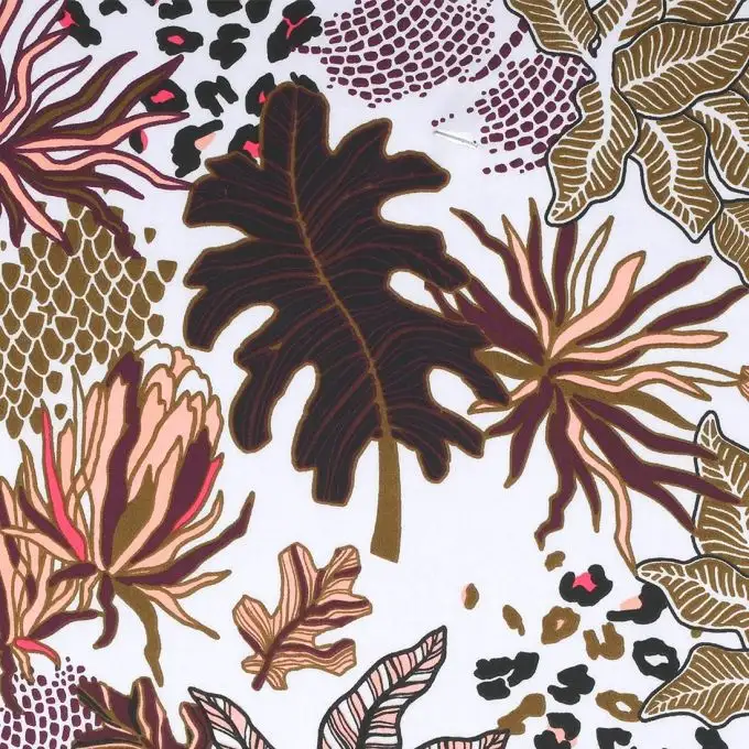 Tessuto satin giungla lilla