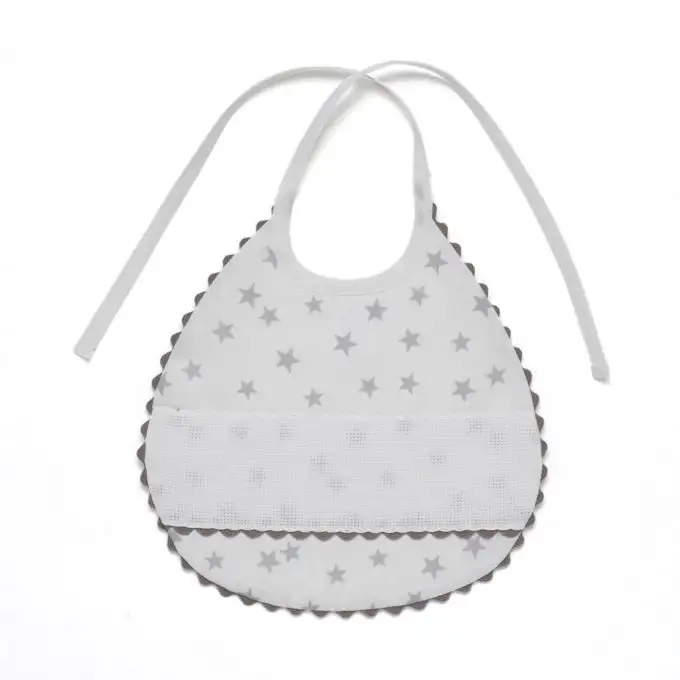 Bavaglino 3 mesi da ricamare stelle