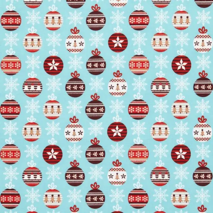Tessuto di cotone stampato palline di Natale