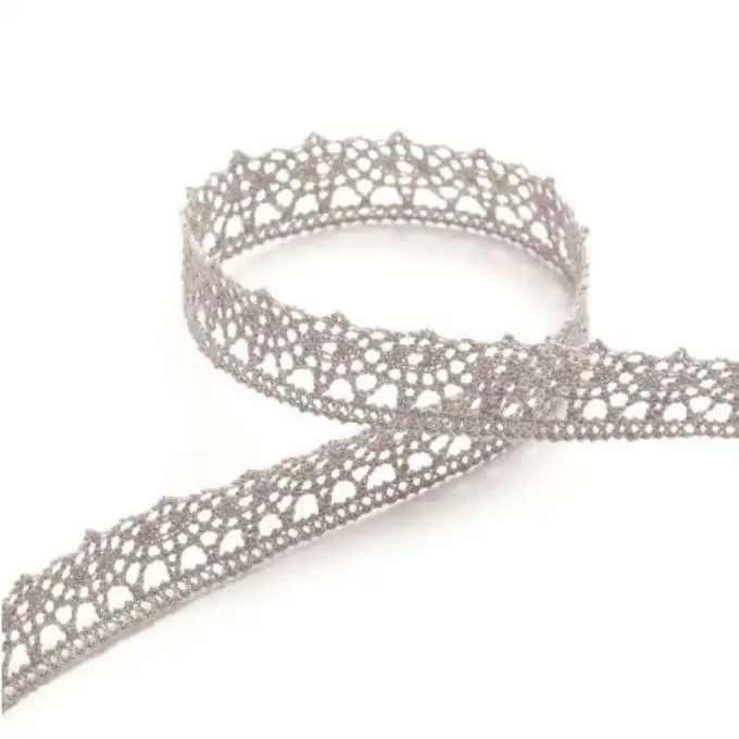 Nastro pizzo 12 mm grigio chiaro