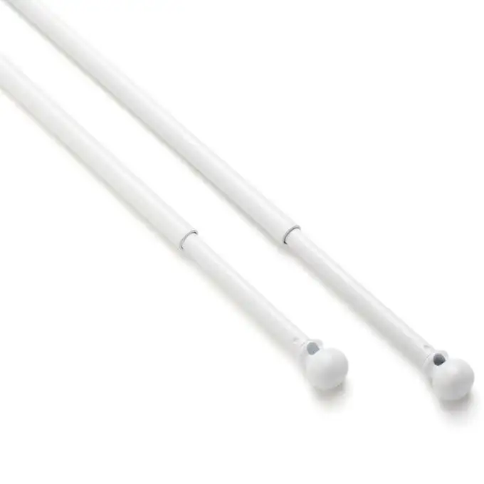 2 aste bianche 60-80 cm estremità sfera