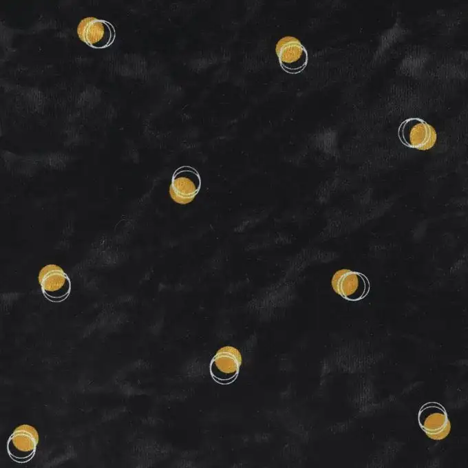 Panne di velluto pois gialli