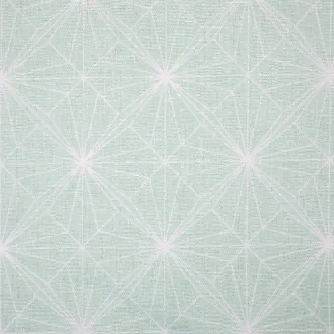 Tela per lenzuola geometrica verde menta