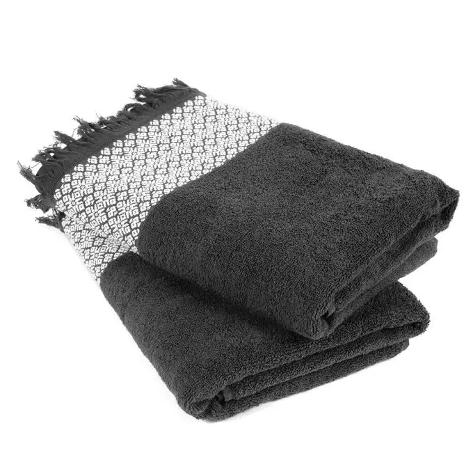 Set di 2 asciugamani da doccia toscani grigio antracite