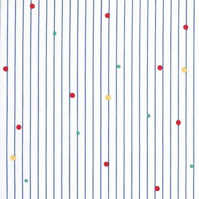 Tessuto popeline righe e punti