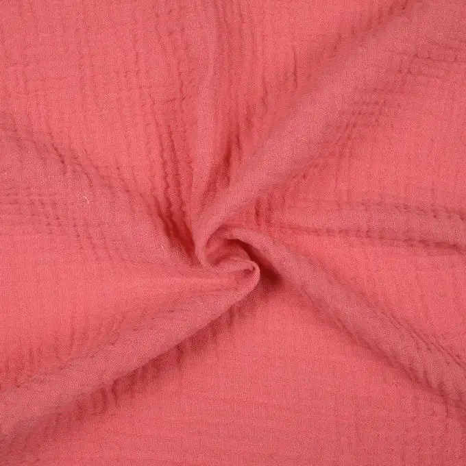 Tessuto doppia garza cotone Gaby corallo