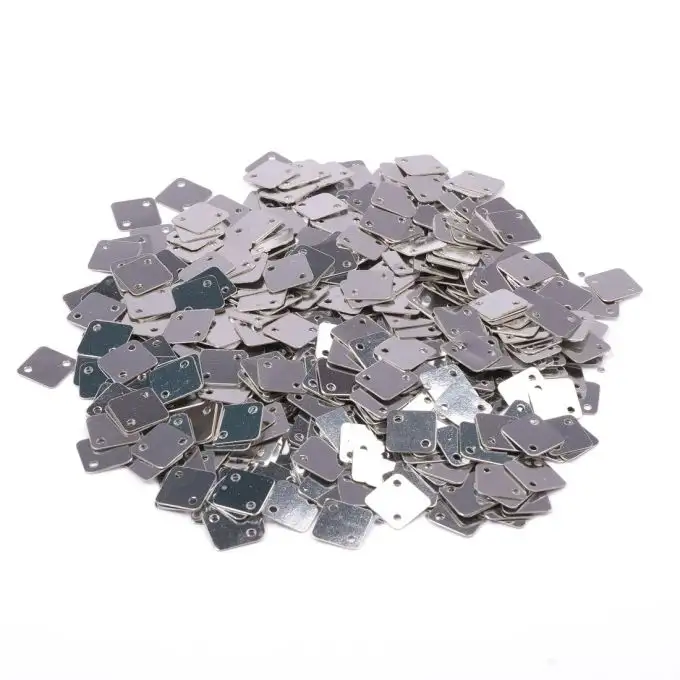 Paillettes piatte quadrate argento da cucire 7,5x7,5mm