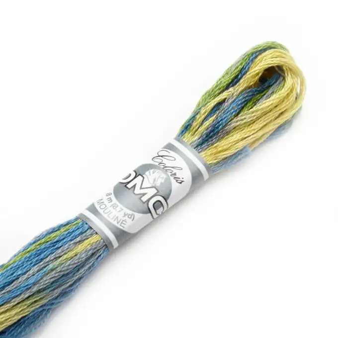 Filato mouliné Variation da ricamare giallo e blu COL 4506