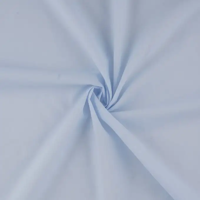 Tessuto velo di cotone biologico tinta unita blu
