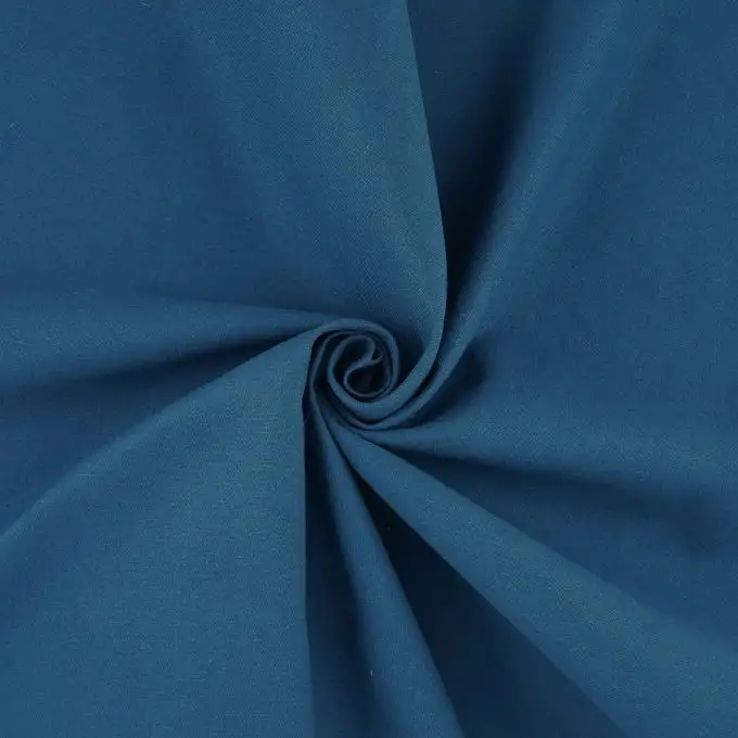Tessuto twill cotone bio blu petrolio