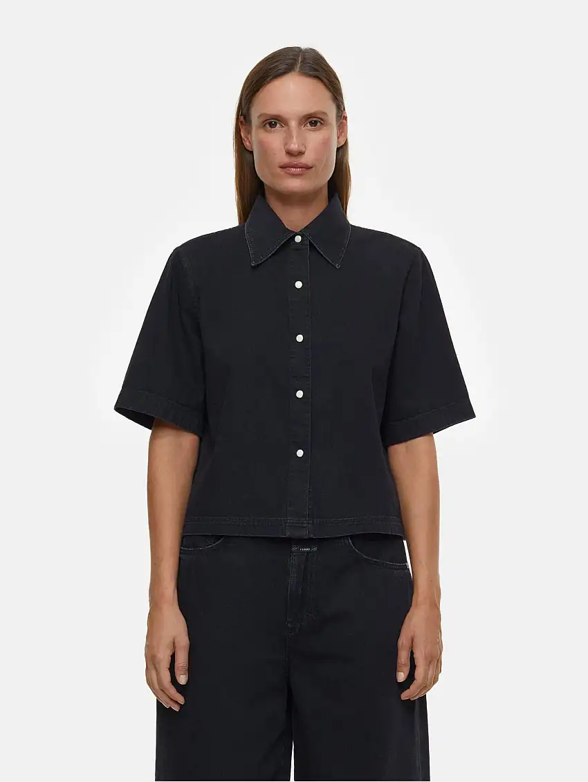 Camicia in Denim Leggero Nero