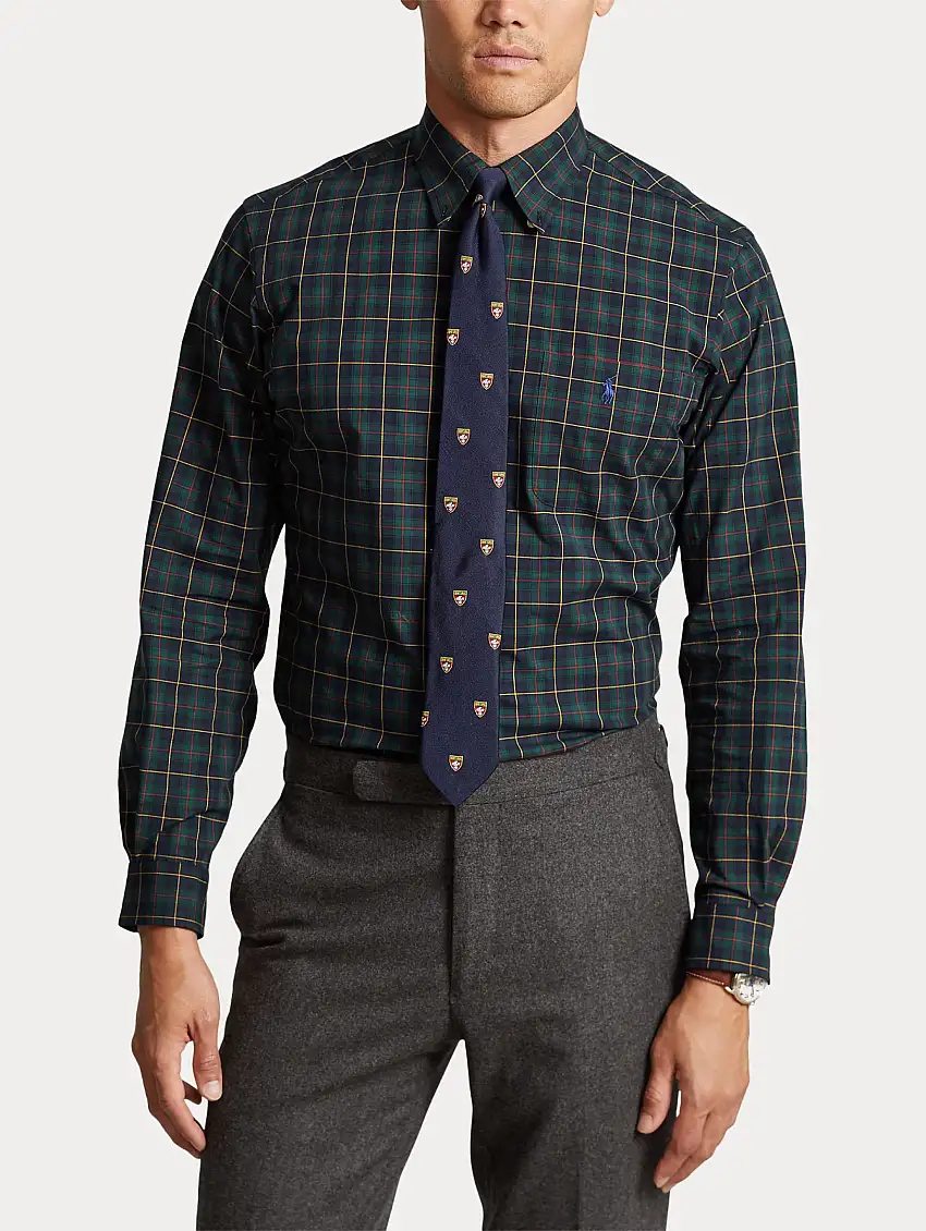 Camicia in Check Scozzese Verde/Blu