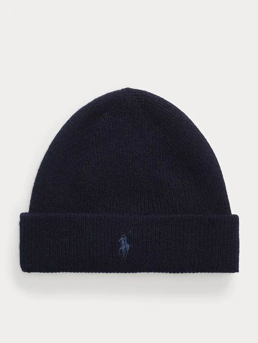 Cappello a Coste in Cashmere Blu