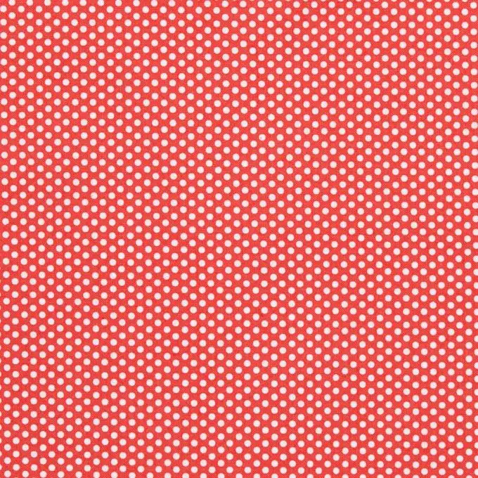 Tessuto cotone rosso stampato pois