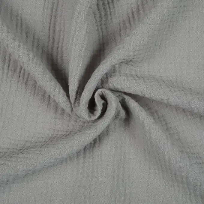Tessuto doppia garza cotone Gaby grigio chiaro