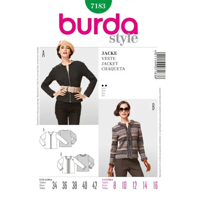 Modello burda 7183 giacca