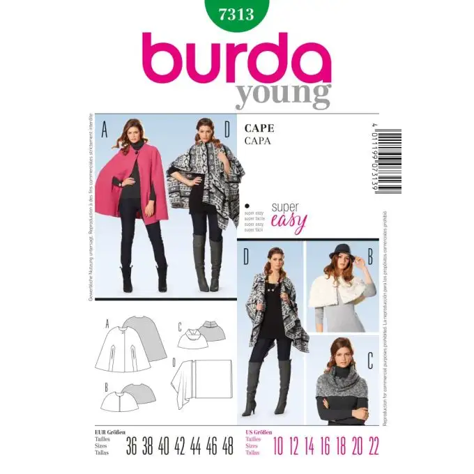 Modello burda 7313 mantello