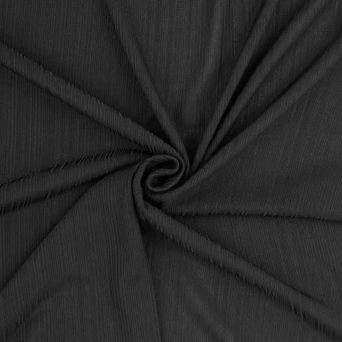 Tessuto maglia stretch brillante e rigato nero