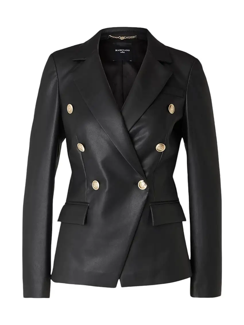 MARCIANO Women's Jacket Pamela Pu Leather Bl 4YGN14 7114A JBLK Black