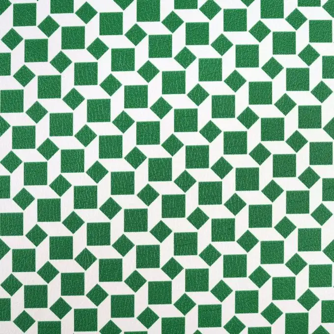 Tessuto similpelle verde e bianco Cancun Geo