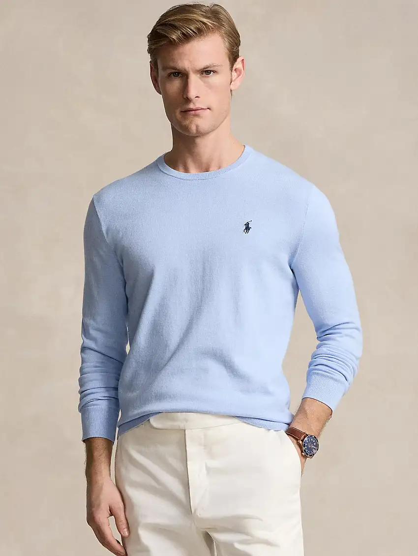 Maglia Girocollo con Effetto Texture Cielo