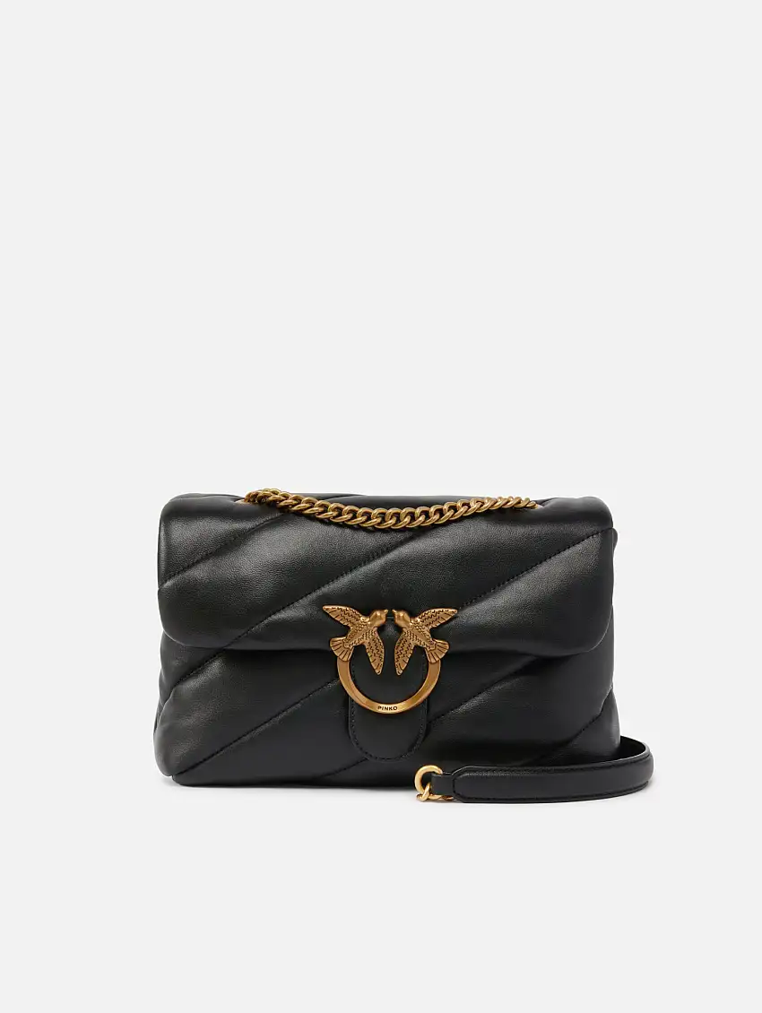 Borsa in Nappa con Trapuntatura Classic Love Bag Puff Nero