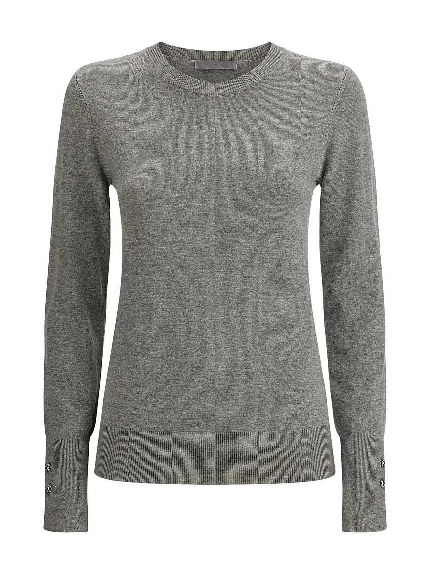 GUESS Women's Sweater ELINOR RN LS SWTR W2YR30 Z2V62 H9C9 Grey