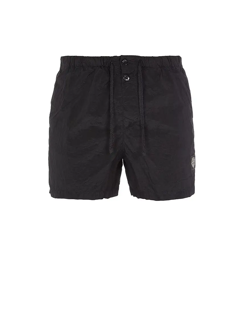 Costume da Bagno in Nylon Metal Tinto Nero