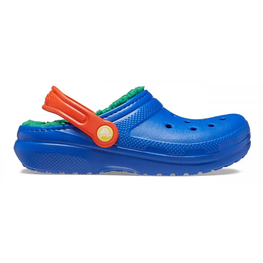 Crocs Classic Lined Clog Toddler Slippers Blue Bolt/Multicolor