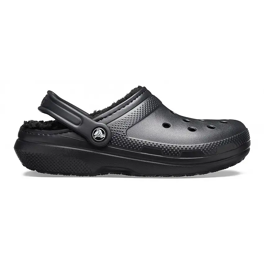 Crocs Classic Lined Clog Unisex Black Slippers