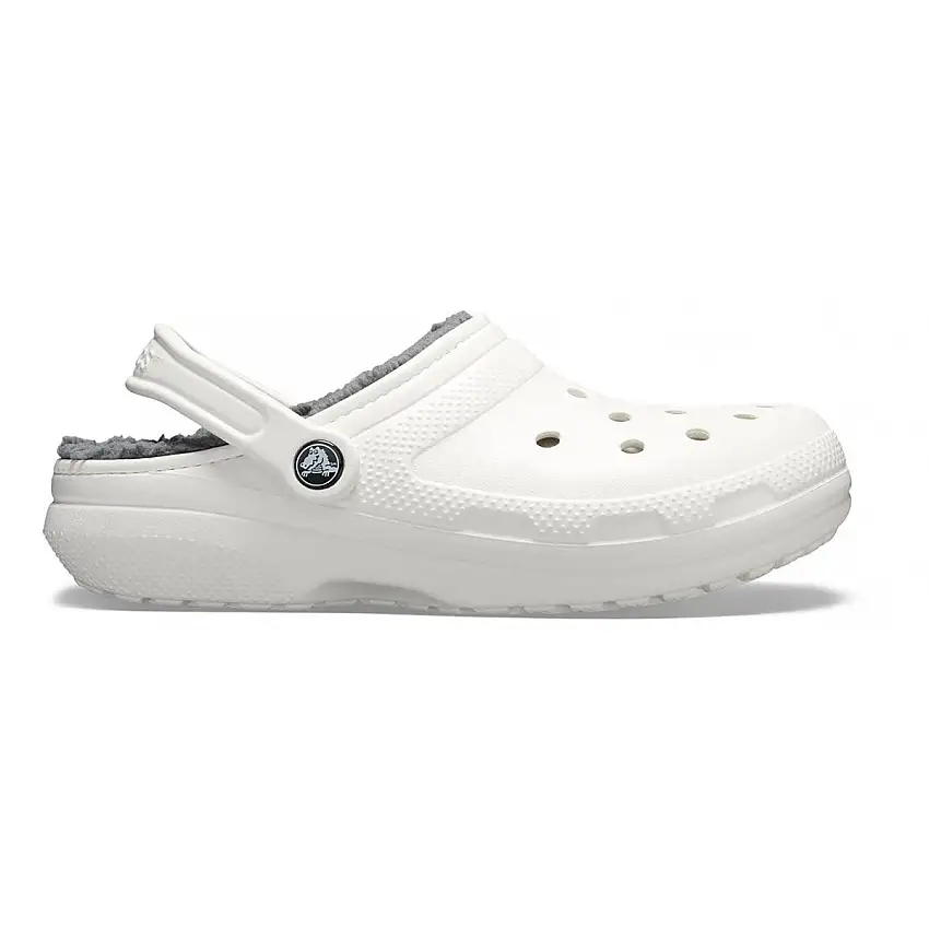 Crocs Classic Lined Clog Unisex Slippers White/Grey