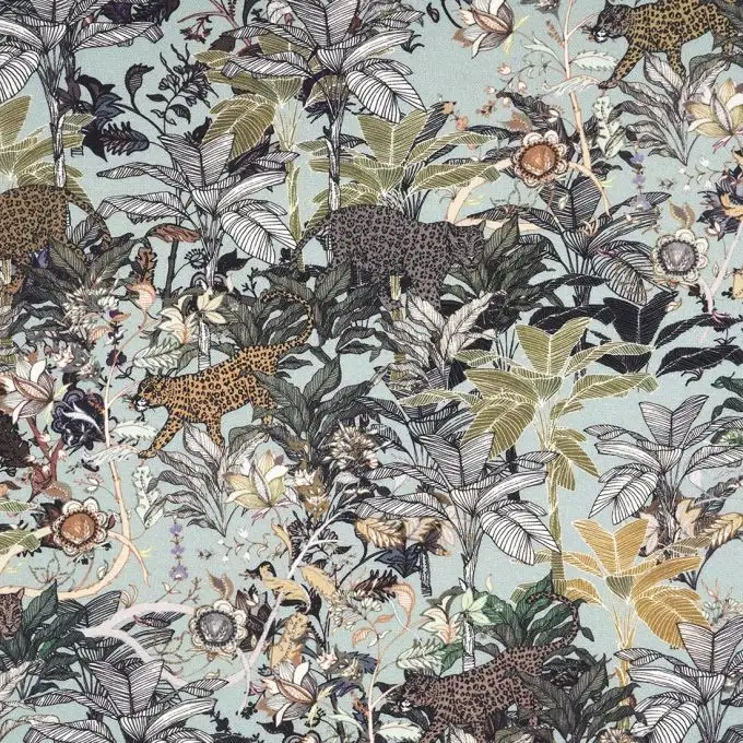 Tessuto bachette cotone leopardo