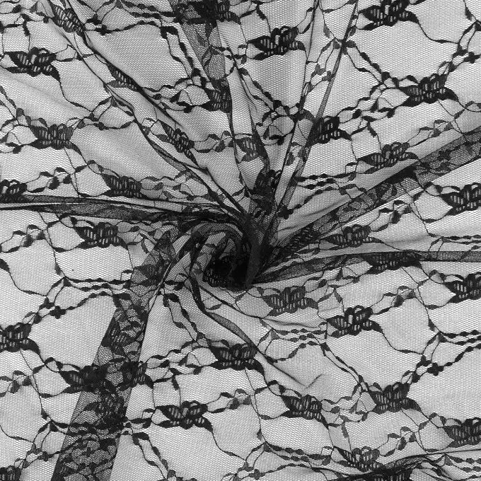 Tessuto rete floreale nero