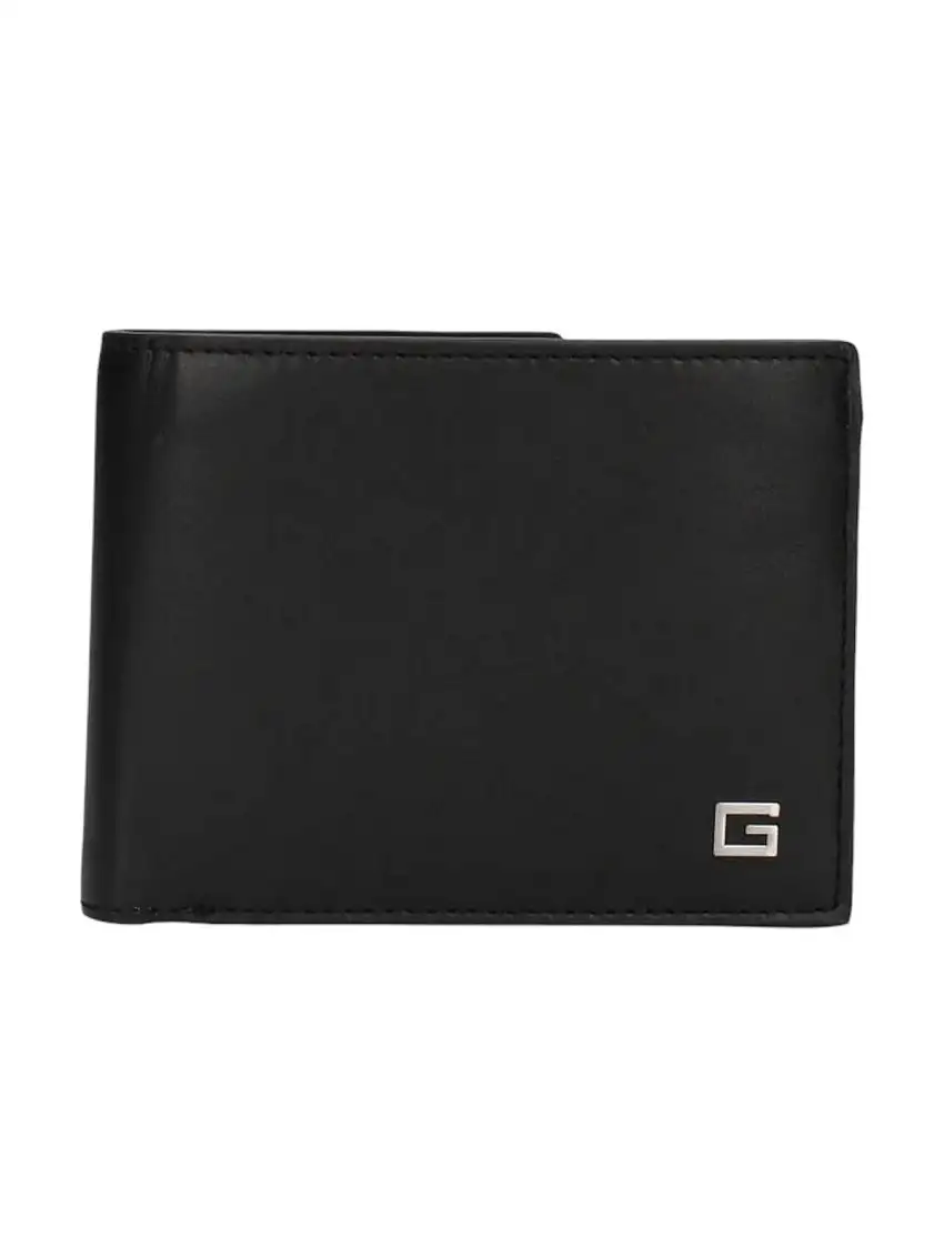 GUESS Men's Wallet MADRID BLFLD W SEWN FLAP WCP SMMAGS LEA24 BLA Black