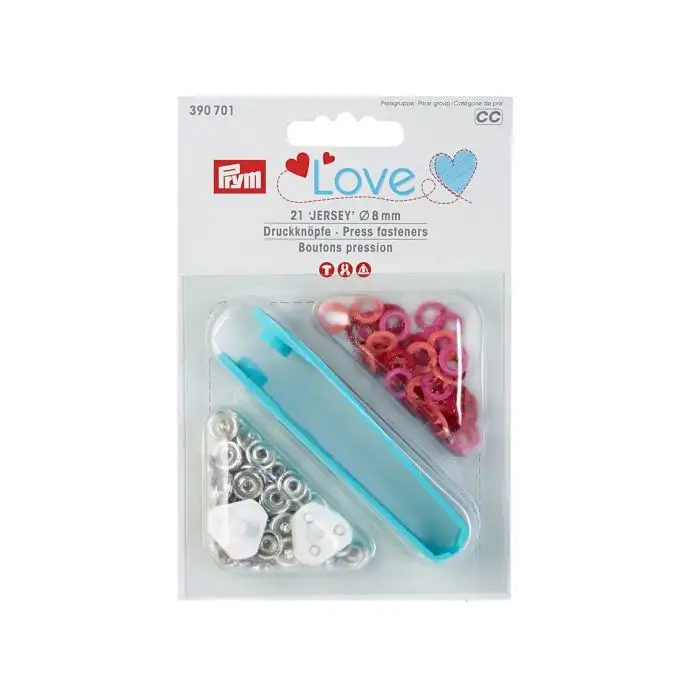 bottoni a pressione Prym Love Jersey 8mm rosso